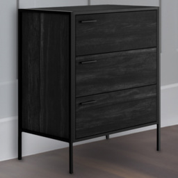 Hoxton 3 Drawer Black Chest of Drawers
