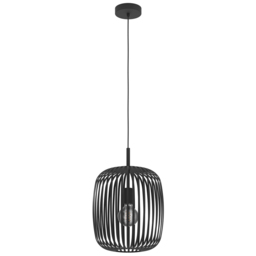 EGLO Romazzina Black Caged Pendant Light