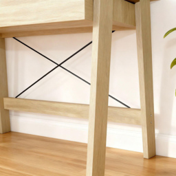 Home Source Winston Oak Effect Single Drawer Desk - thumbnail 3