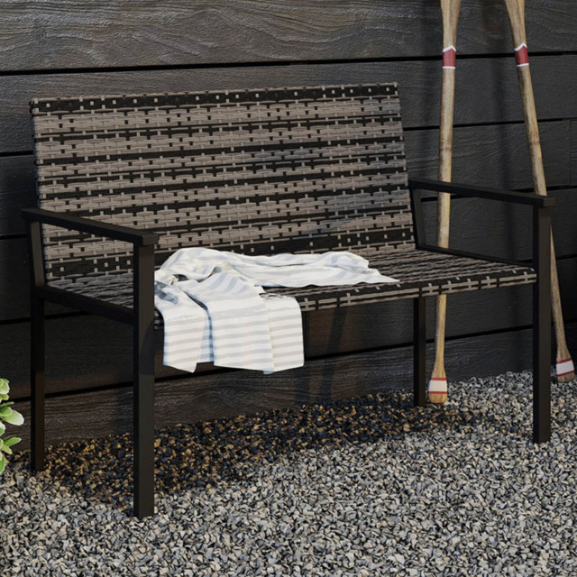 Outsunny 2 Seater Mixed Grey Rattan Garden Bench with Quick Dry Padding - image 1