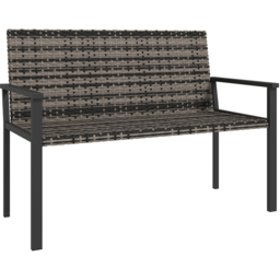 Outsunny 2 Seater Mixed Grey Rattan Garden Bench with Quick Dry Padding - thumbnail 2