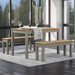 Core Products Corona Linea 4 Seater Grey and Natural Dining Set
