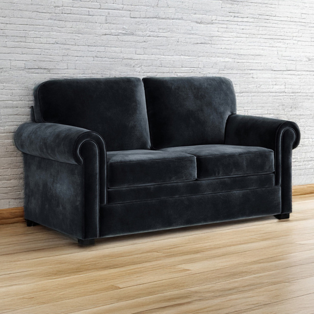 Jay-Be Heritage 2 Seater Luxe Velvet Charcoal Sofa Bed with e-Pocket Mattress - image 1