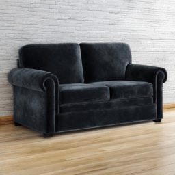 Jay-Be Heritage 2 Seater Luxe Velvet Charcoal Sofa Bed with e-Pocket Mattress