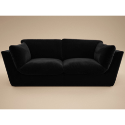 SOLACE+CO Orson 3 Seater Black Velvet Sofa - thumbnail 2