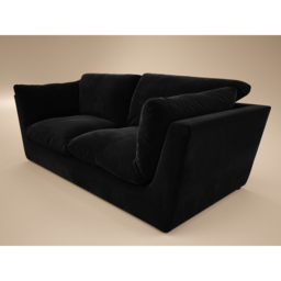 SOLACE+CO Orson 3 Seater Black Velvet Sofa - thumbnail 3