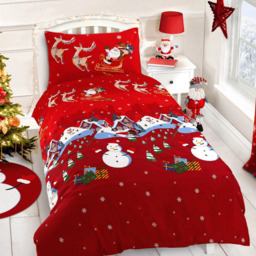 Velosso Red King Size Santa and Friends Duvet Set