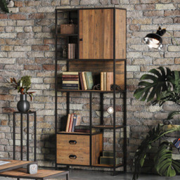 Baumhaus Ooki Single Door 2 Drawer 6 Shelf Bookcase