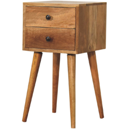 Artisan Furniture Mini Oak 2 Drawer Mango Wood Bedside Table - thumbnail 3