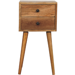 Artisan Furniture Mini Oak 2 Drawer Mango Wood Bedside Table - thumbnail 2