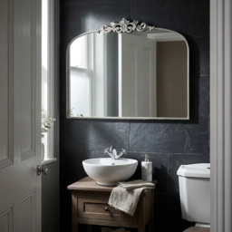 Ornate Over The Mantle Mirror Pewter - thumbnail 2