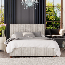 Laurence Llewelyn Bowen Estella Small Double Pearl Mirazzi Velvet Ottoman Bed