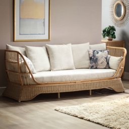 Desser Natural Rattan Day Bed Sofa with Jasper Cushion