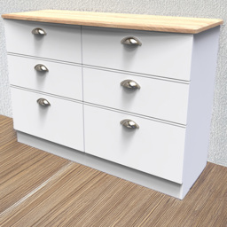 Crowndale Victoria White Ash and Oak 6 Drawer Wide Midi Chest of Drawers