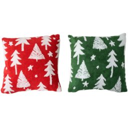 Living and Home 3D Christmas Tree Pattern Plush Cushion 45 x 45cm 2 Pack