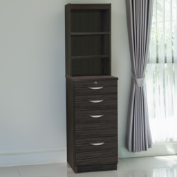R White Cabinets Black 4 Drawer 3 Shelf Filing Cabinet with Hutch