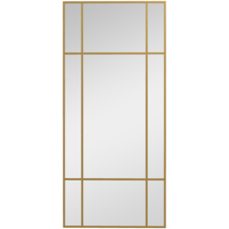 Portland Gold Tone Window Style Hanging Wall Mirror 110 x 50cm
