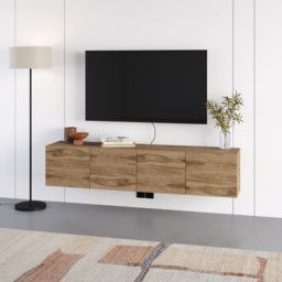Decortie Combe Whiskey Oak 4 Door Wall-Mounted TV Unit - thumbnail 4
