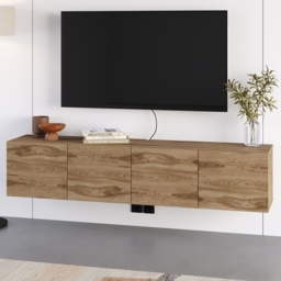 Decortie Combe Whiskey Oak 4 Door Wall-Mounted TV Unit