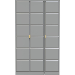 Crowndale Cube 3 Door Dusk Grey Wardrobe Ready Assembled - thumbnail 3