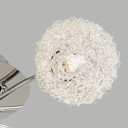 Lighting Collection 5 Light Chrome and Aluminium Ceiling Flush Light - thumbnail 4
