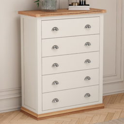 Cabinet Bits Tropea 5 Drawer Chest of Drawers with Chrome Cup Handle