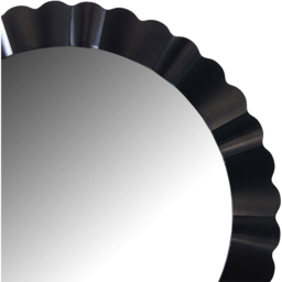 Noir Scalloped Round Mirror Black - thumbnail 3
