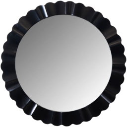 Noir Scalloped Round Mirror Black