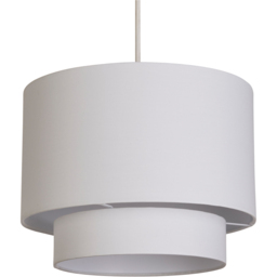 Lighting Collection Alina 2 Tier Crisp White Cotton Ceiling Shade