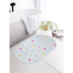 Multicolour Hearts PVC Bath Mat 69 x 39cm - thumbnail 2