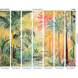 Origin Murals Pretty Palms Green Wall Mural - thumbnail 3