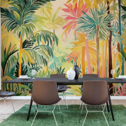 Origin Murals Pretty Palms Green Wall Mural - thumbnail 1