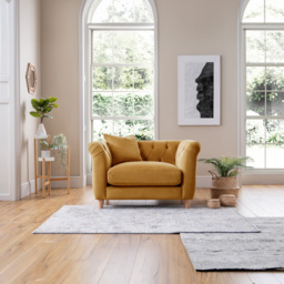 Ochre Velvet Armchair - thumbnail 4