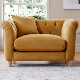 Ochre Velvet Armchair