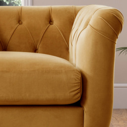 Ochre Velvet Armchair - thumbnail 2
