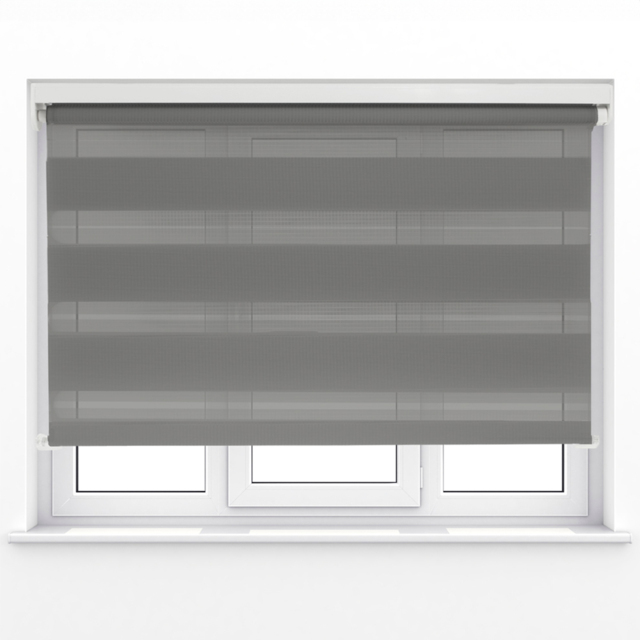 Caecus Day Night Long Drop Roller Blind Charcoal Grey W170 x Drop 210cm - image 1