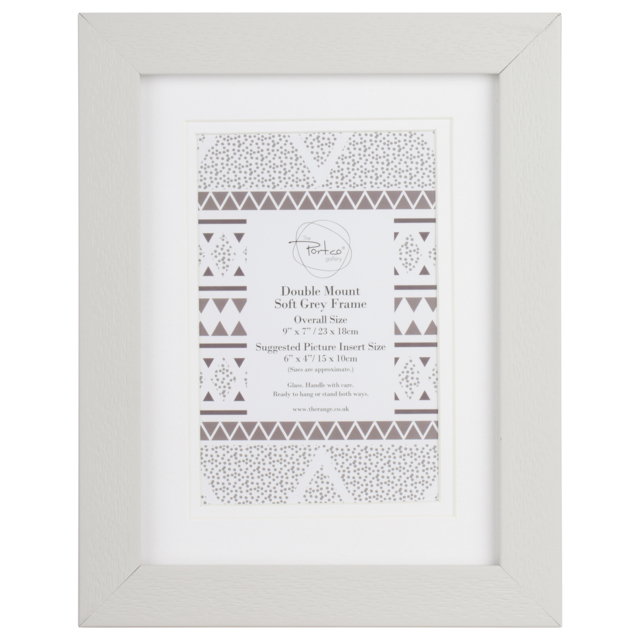 The Port. Co Gallery Soft Grey Double Mounted Photo Frame 6 x 4 inch - image 1