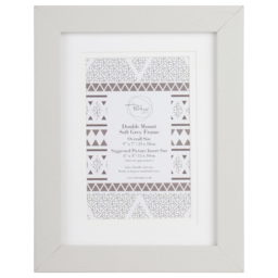 The Port. Co Gallery Soft Grey Double Mounted Photo Frame 6 x 4 inch