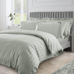 Velosso Hilton Double Sage Stripe Duvet Set
