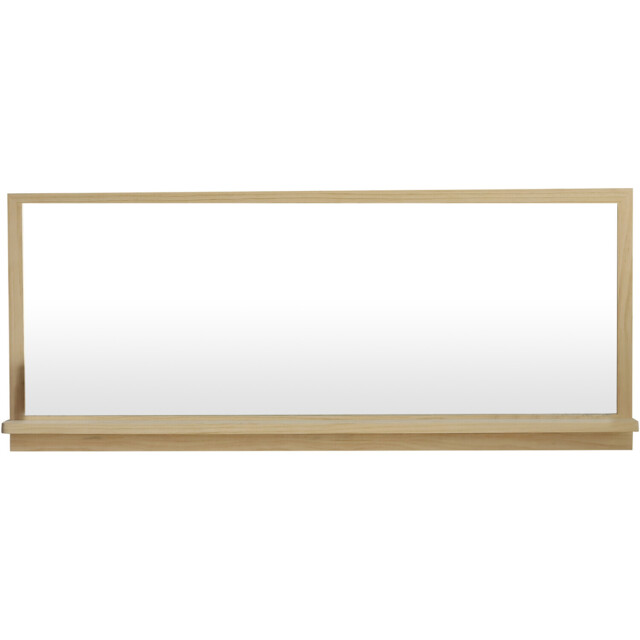 Ashdown Natural Wooden Mirror with Shelf 120 x 50cm - image 1