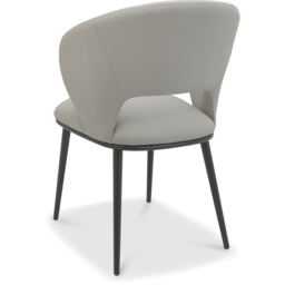 Bentley Designs Luca Light Grey Faux Leather Upholstered Dining Chair Set of 2 - thumbnail 4