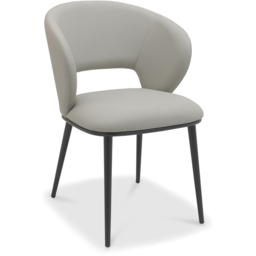 Bentley Designs Luca Light Grey Faux Leather Upholstered Dining Chair Set of 2 - thumbnail 2