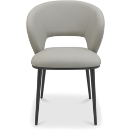 Bentley Designs Luca Light Grey Faux Leather Upholstered Dining Chair Set of 2 - thumbnail 3