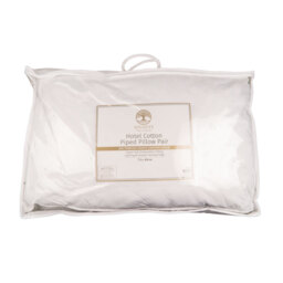 Divante Finest White Cotton Piped Pillows 74 x 48cm