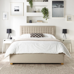Catherine Lansfield Opulence Small Double Natural Twill Ottoman Bed