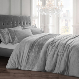 Velosso Diamante Orleans Double Silver Duvet and Pillowcase Set
