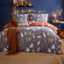 Furn Halloween Pawty Printed King Size Reversible Duvet Set - thumbnail 1