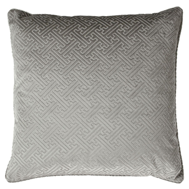 Paoletti Florence Silver Embossed Velvet Cushion - image 1