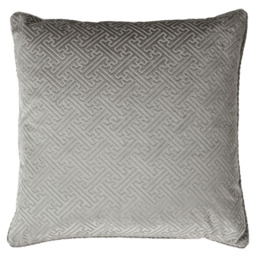 Paoletti Florence Silver Embossed Velvet Cushion