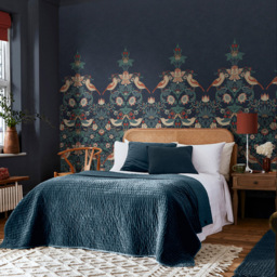 William Morris Strawberry Thief Navy Mural - thumbnail 1